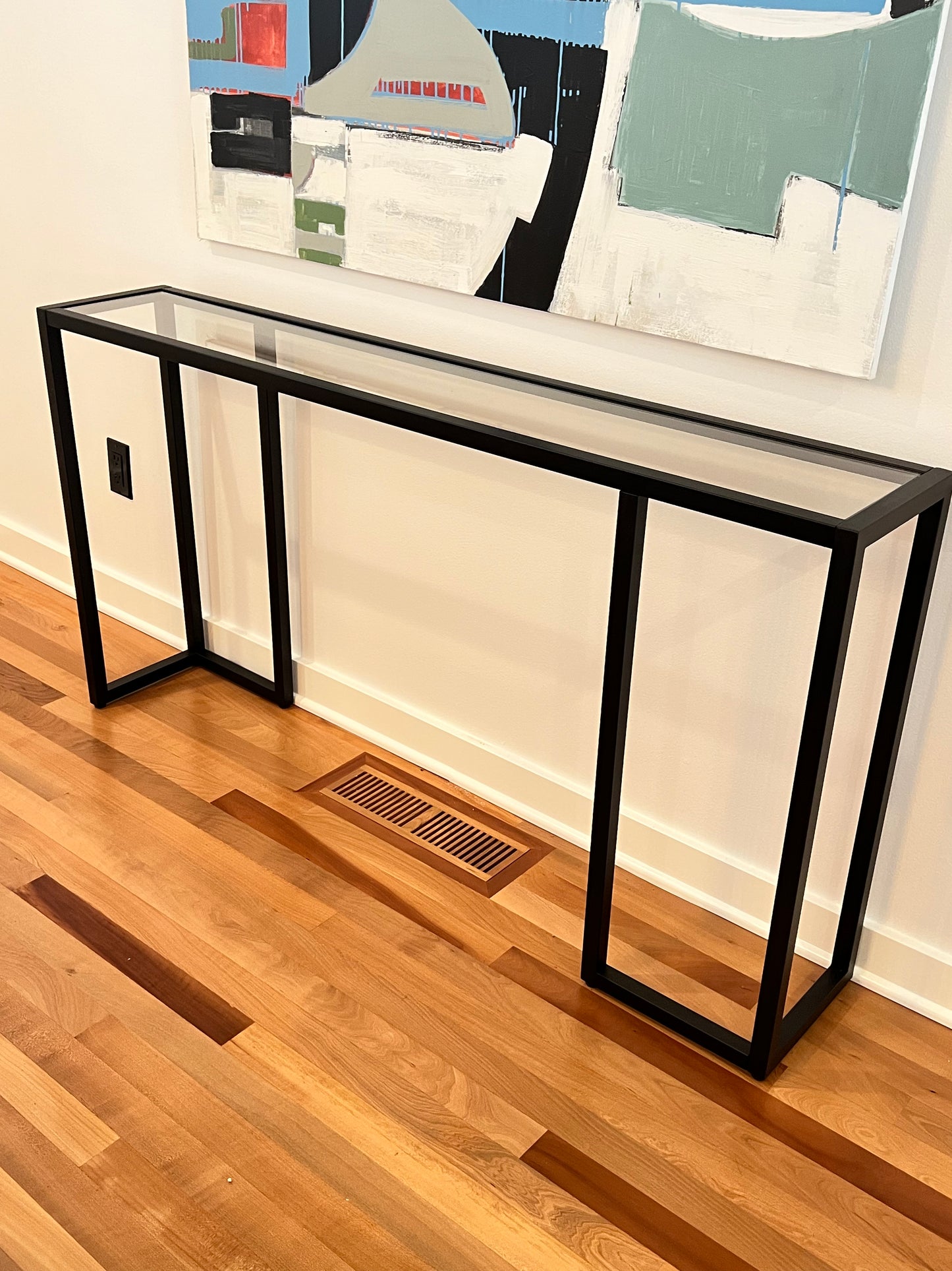 Glass Top Console Table