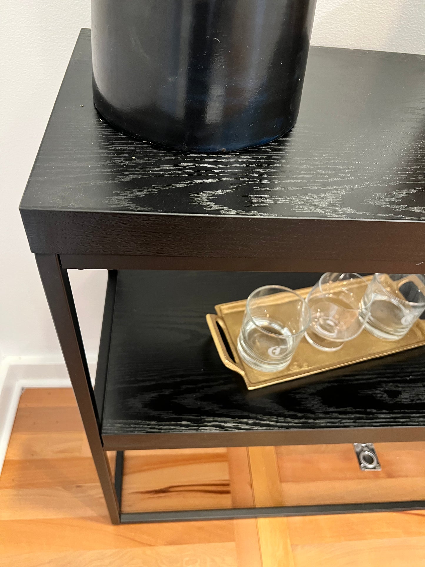 Console Table with Rectangular Wood Shelves