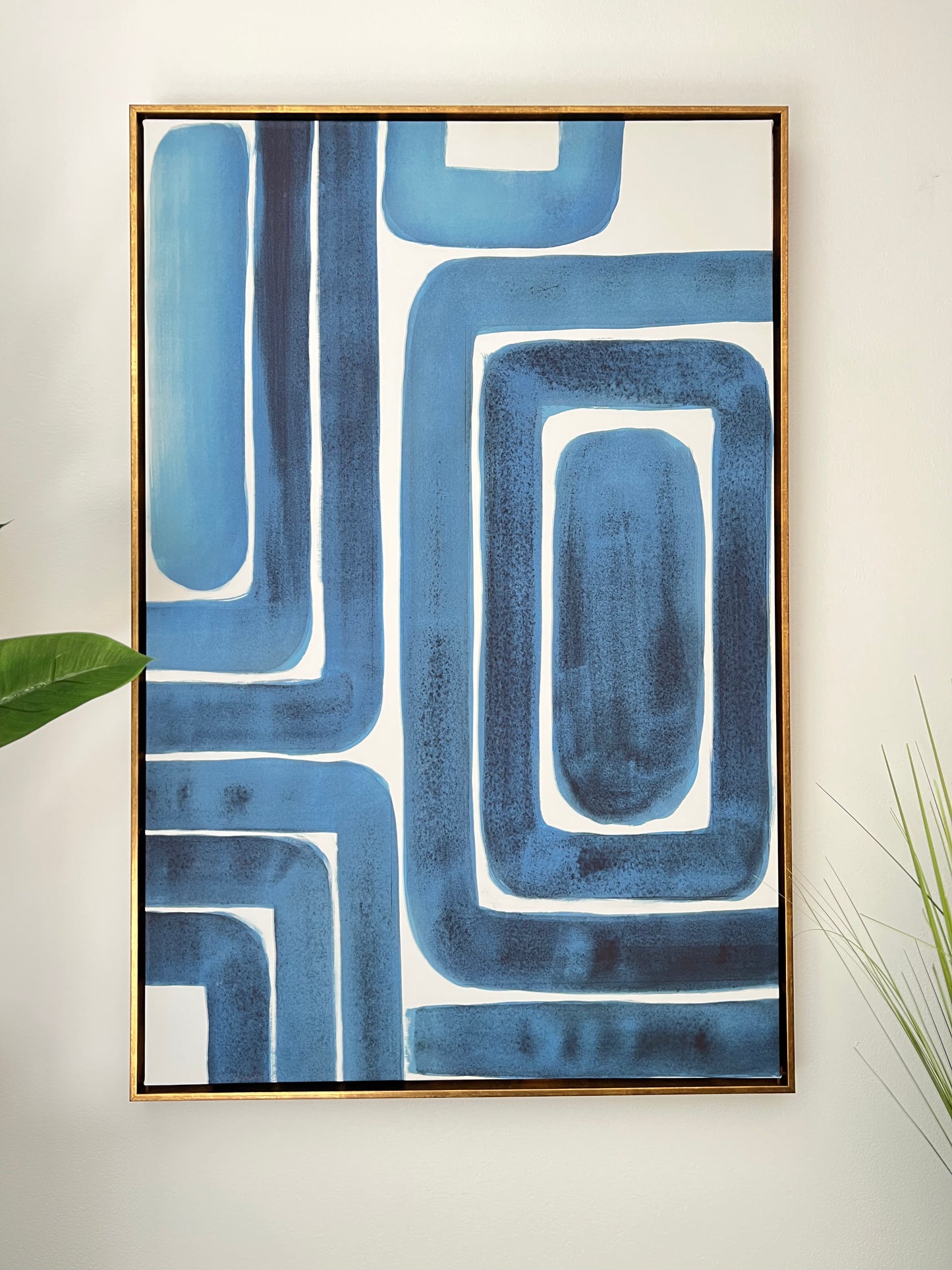 Blue Geometric Art Canvas