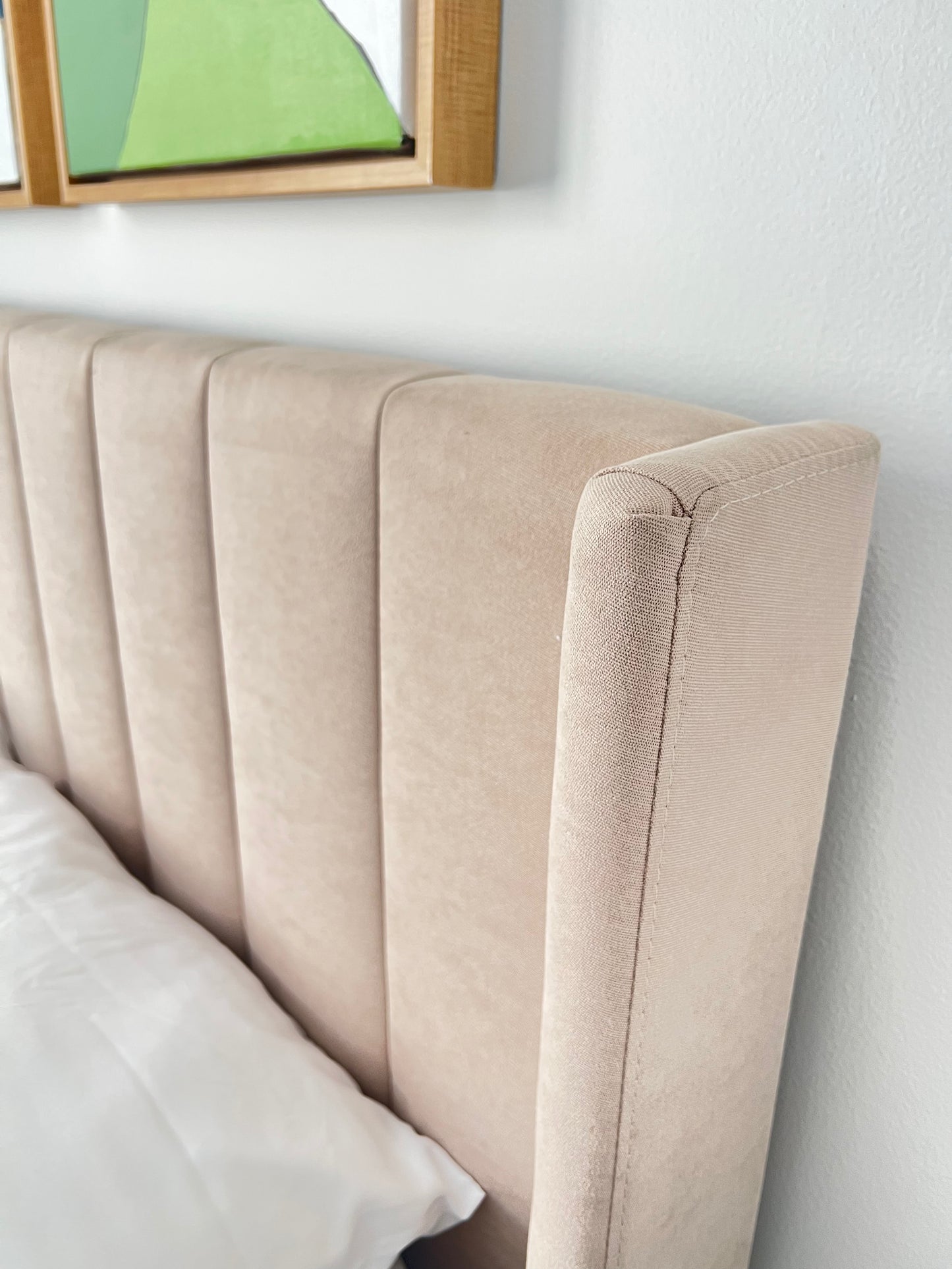 Full upholstered slat bed