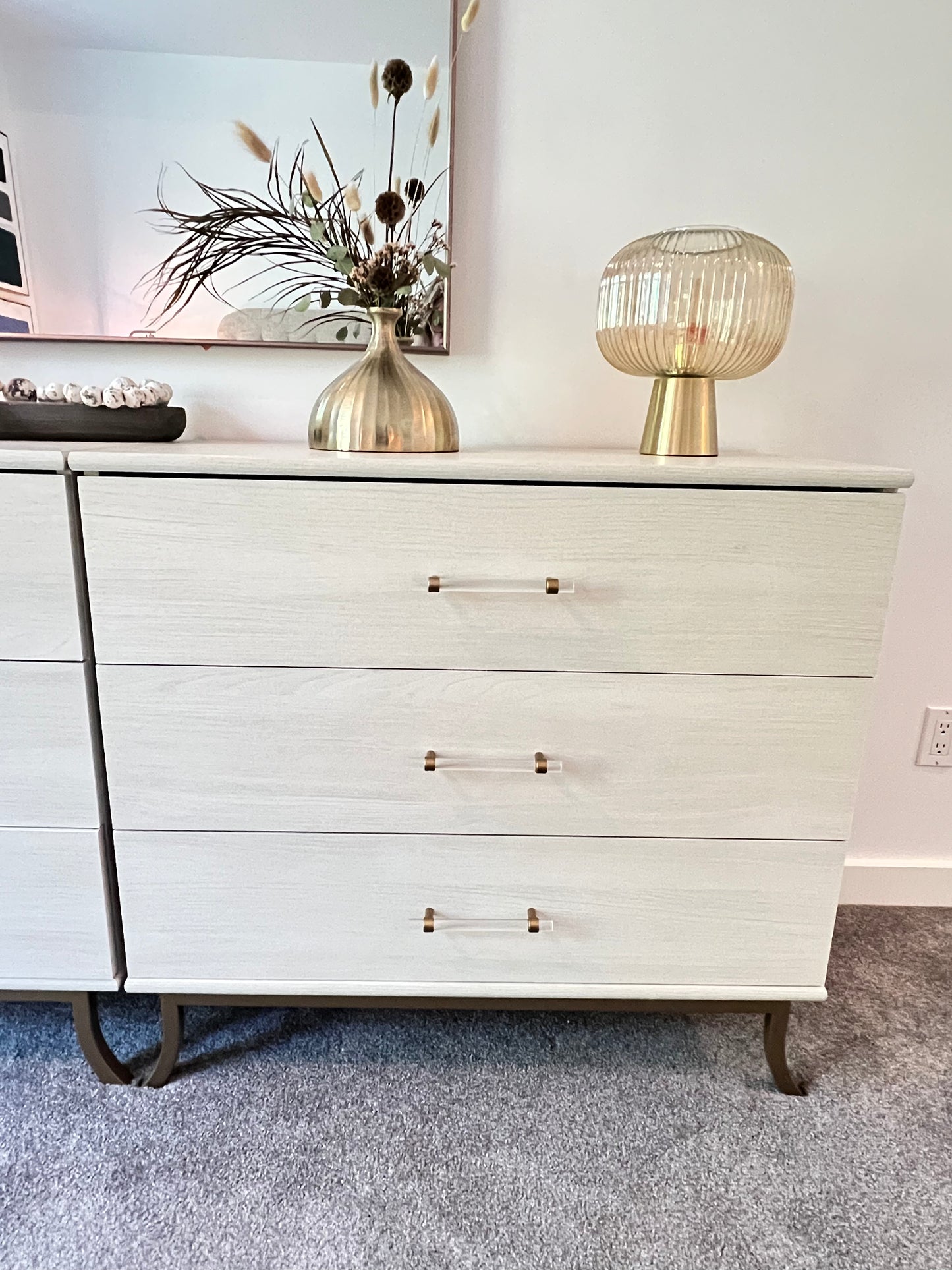 Dresser with lucite pulls