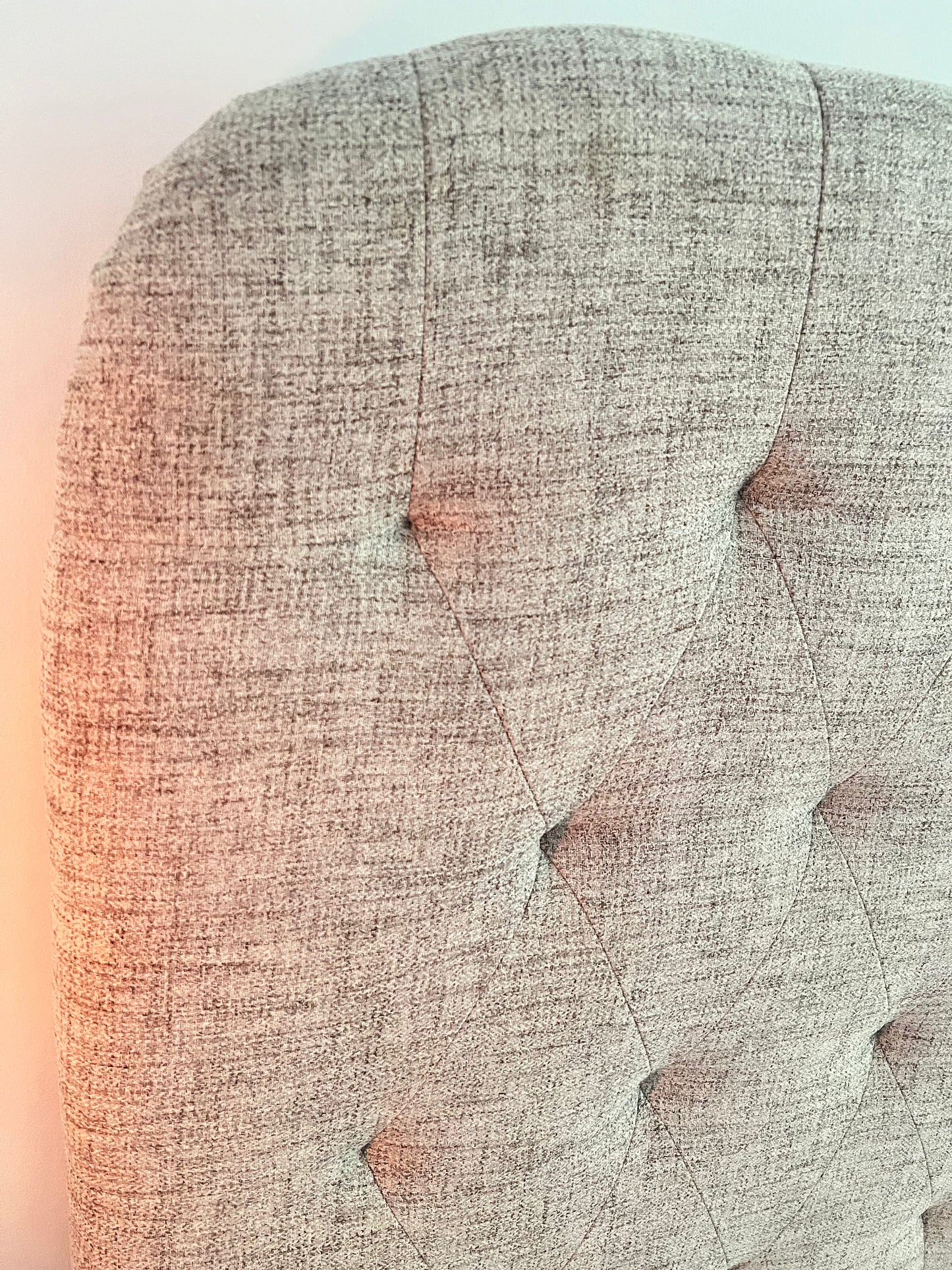 King Upholstered Headboard and Metal Frame