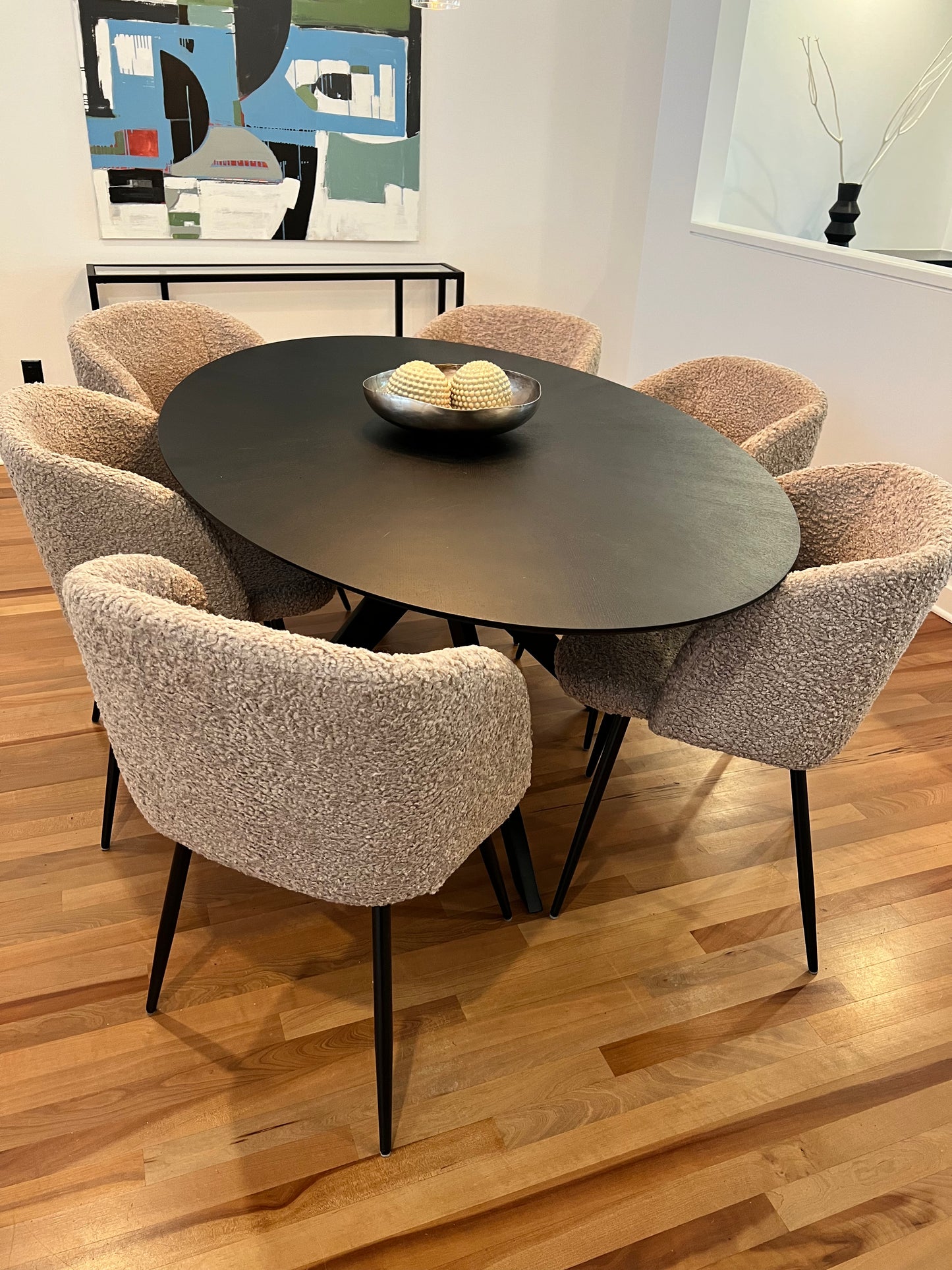 Grey Boucle Dining Chair set of 6
