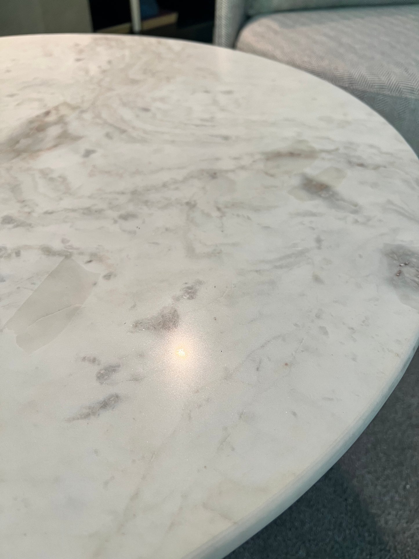 Marble top tulip coffee table