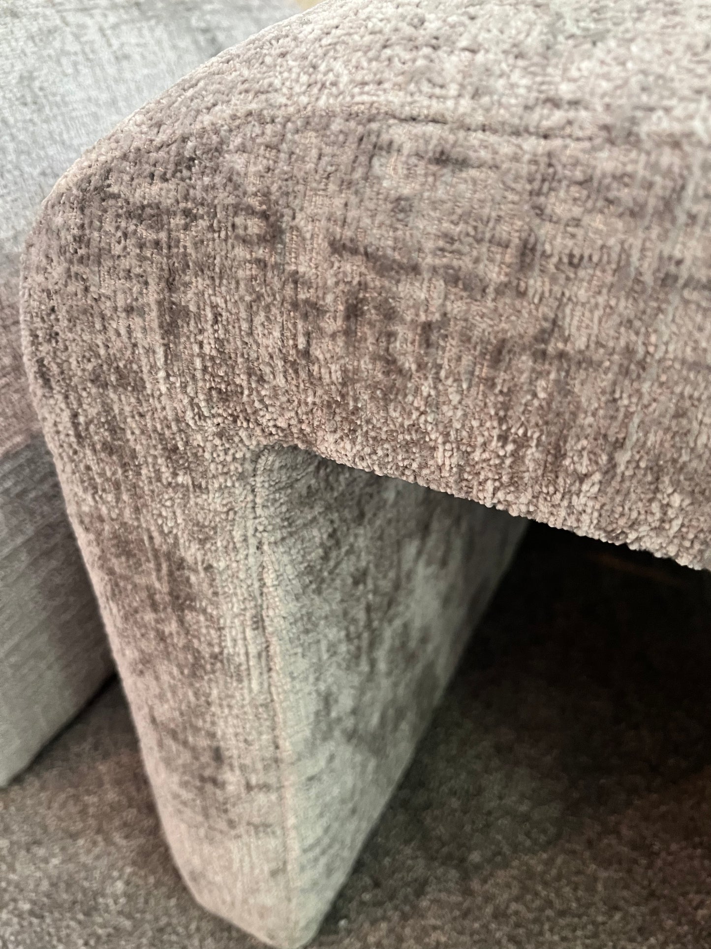 Grey upholstered bench / ottoman